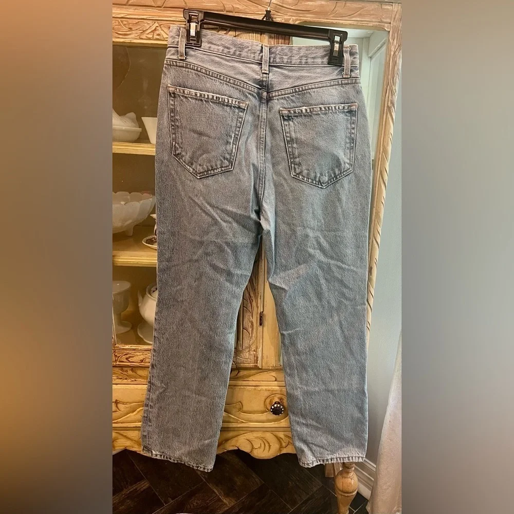 Reformation Womens Hanna‎ Mid Rise Relaxed Largo Destroyed Wash Jeans Size 26